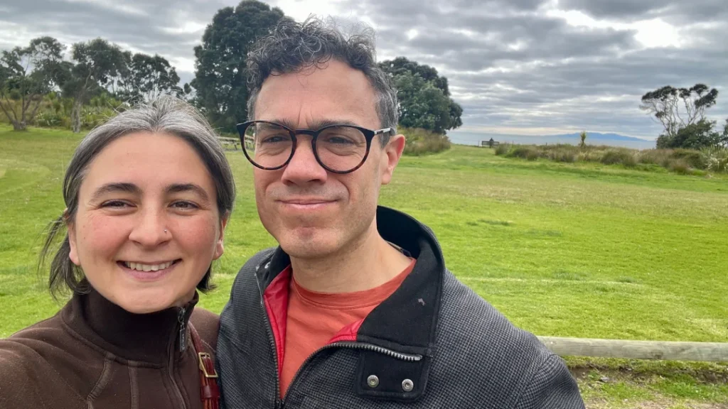 Will and Ira smiling together in New Zealand after moving from the United States.